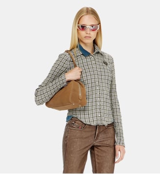 Chemise à carreaux effet seersucker - Diesel - Gris