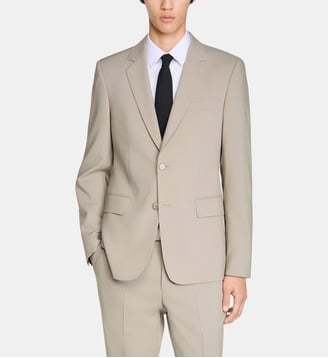 Veste de costume en laine - Sandro - Aluminium