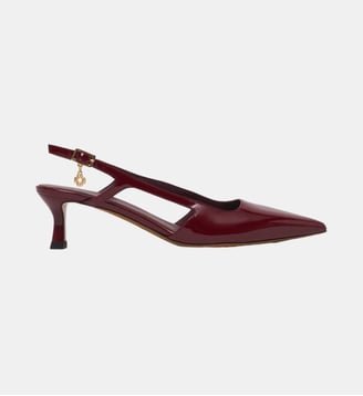 Escarpins slingback en cuir vernis - Maje - Bordeaux