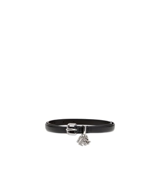 Ceinture 1.4 cm en cuir nappa avec breloques à logo - Diesel - Noir