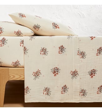 Drap plat en gaze de coton - La Redoute Interieurs - Imprimé végétal