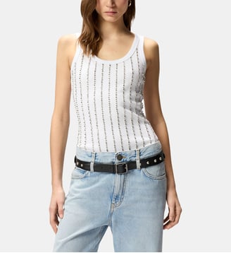 Débardeur bijou - Pinko - Blanc brillant
