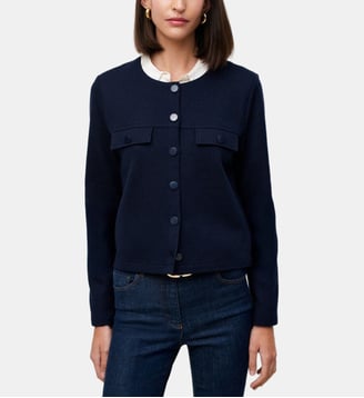 Veste tzoe - Motif uni - Coton - Coupe ajustée - Caroll - Bleu marine