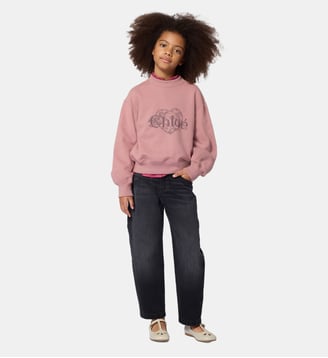 Sweat col rond - Chloe Kids - Rose vintage