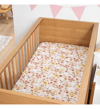 Drap-housse bébé coton biologique - La Redoute Interieurs - Imprimé rose