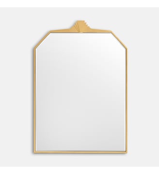 Grand miroir mural, laiton vieilli, 64 x 90 cm - La Redoute Interieurs - Laiton vieilli