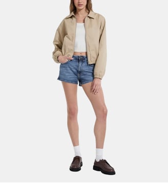 Veste classique ample courte en coton - Guess Jeans - Beige