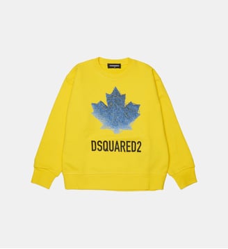 Sweat-shirt à col rond avec logo - Dsquared2 - Jaune vif