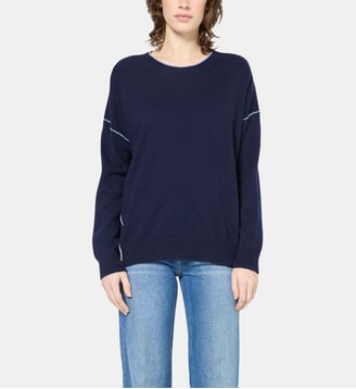 pull en cachemire à liseré - jayda - Gerard Darel - Marine