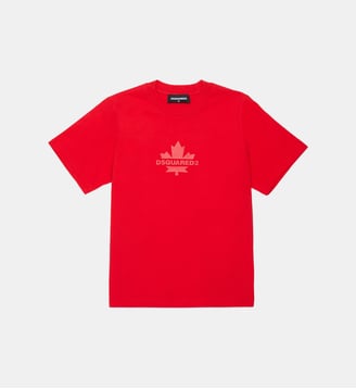 T-shirt avec Maple Leaf - Dsquared2 - Rouge