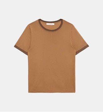 Pull  col rond uni MISSY - La Petite Etoile - Camel