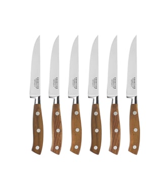 Set 6 couteaux steak - Sabatier Trompette - Bois