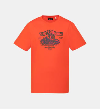 T-shirt imprimé logo moto vintage - Schott - Orange