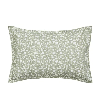 Taie d'oreiller imprimée en percale de coton, ARABESQUE - Essix - Vert clair