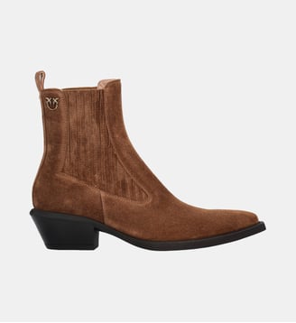 Boots western en daim - Pinko - Doré