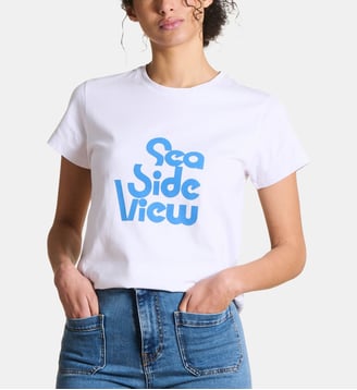 T-shirt ample à message en coton biologique - La Fée Maraboutée - Blanc
