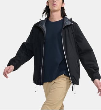 Blouson droit imperméable à capuche Rainpack 70 - Aigle - Noir