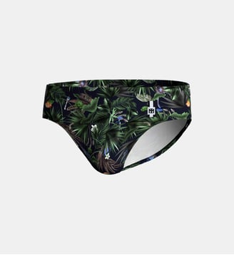 Slip de bain imprimé tropical - Impetus - Bleu marine