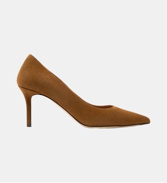 Yumba - Escarpins En Cuir Velours Datte - Parallèle - Datte