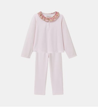 Pyjama col tissu Liberty Fille - Cyrillus - Liberty poppy and daisy