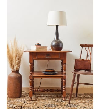 Chevet en bois Odile N°1185- Produit chiné - Debongout - Bois foncé