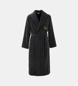 Peignoir de bain long en coton - Lacoste Home - Bitume