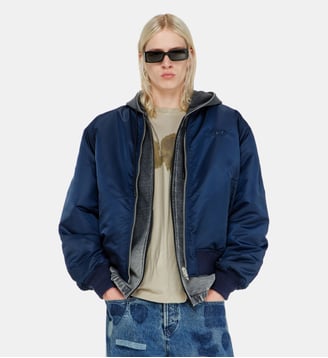 Blouson aviateur rembourré avec broderie Oval D - Diesel - Bleu marine