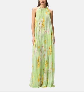 Robe longue plissée à imprimé floral Pinko