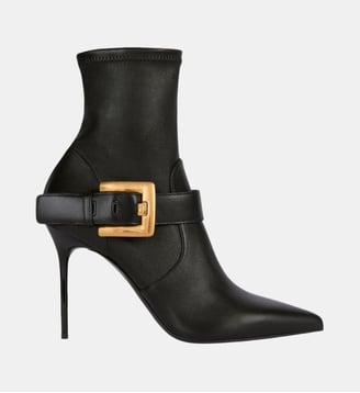 Bottines Anthem en cuir stretch - Balmain - Noir