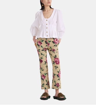 Pantalon 24/7 Roses Light Beige - La DoubleJ - Beige clair
