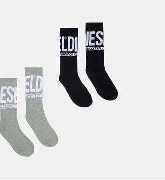 Lot de deux paires de chaussettes avec logo - Diesel Kids - Gris clair