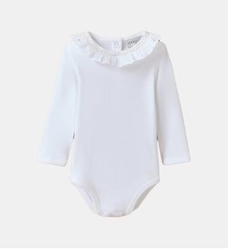 Body col smocké brodé Bébé - Cyrillus - Blanc cassé