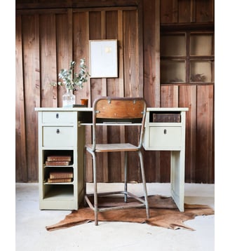 Bureau écritoire en bois Edouard N°535- Produit chiné - Debongout - Bois clair