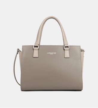 Sac cabas Constance cuir - Lancaster - Taupe et galet