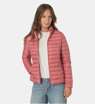 Doudoune légère noir Cha - Jott - Velours rose