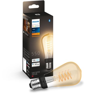 Ampoule LED connectée HUE White E27 9W Filament Edison - Philips - Multicolore