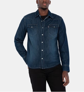 Chemise en denim - Schott - Bleu