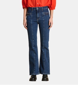 Jean flare taille haute en coton biologique - La Fée Maraboutée - Medium