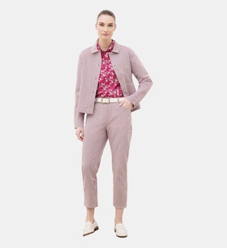 Veste vaninastripe - Motif rayures - Caroll - Rose framboise