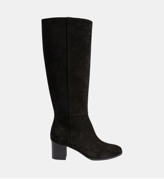 bottes en cuir velours - lizzie - Gerard Darel - Noir