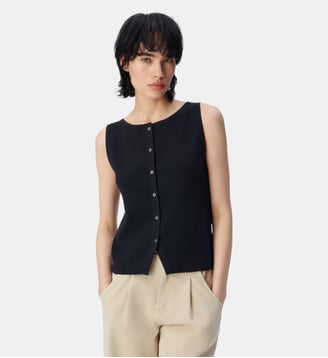 Cardigan sans manches - Ikks - Marine fonce