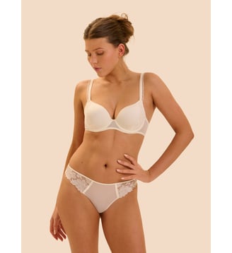 Soutien-gorge emboitant décolleté plongeant - Naturel - Simone Pérèle - Blanc