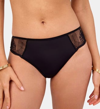Petite culotte échancrée Audace noire Maison Lejaby