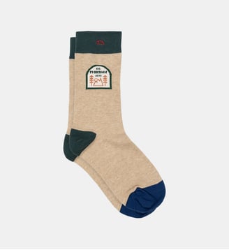 Chaussettes en coton peigné à motifs - Billybelt - Beige