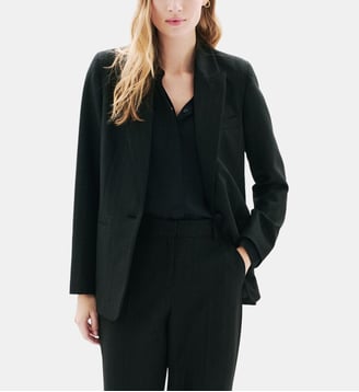 Veste vpodium - Motif uni - Polyester recycle - Coupe droite - Caroll - Noir