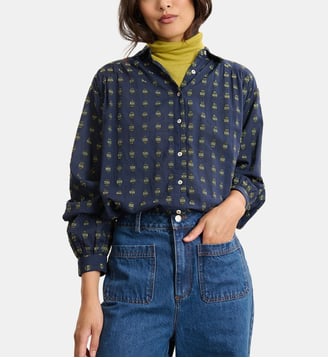 Chemise manches longues brodée en voile de coton TELMA Garance Paris