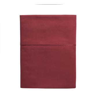 Drap plat uni en satin de coton, TEO - Alexandre Turpault - Rouge cinabre