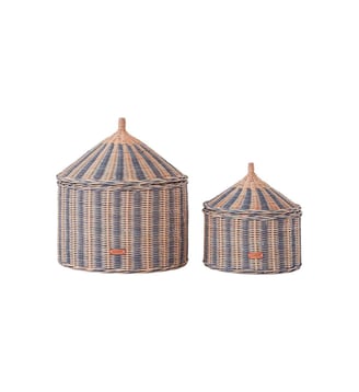 Panier en rotin Mini - OYOY - Bleu