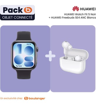 Montre connectée Pack Watch FIT 5 noir+Freebuds SE 4 - Huawei - Noir