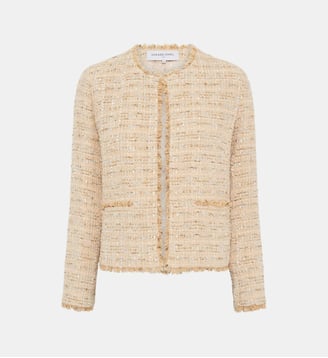 Veste sans col en tweed et lurex - TALEA - Gerard Darel - Beige